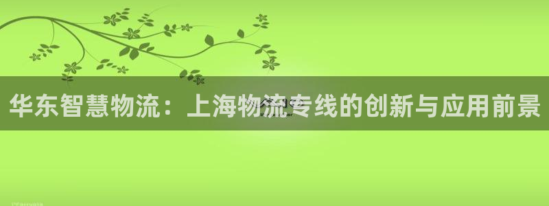 狗子28充值方式：华东智慧物流：上海